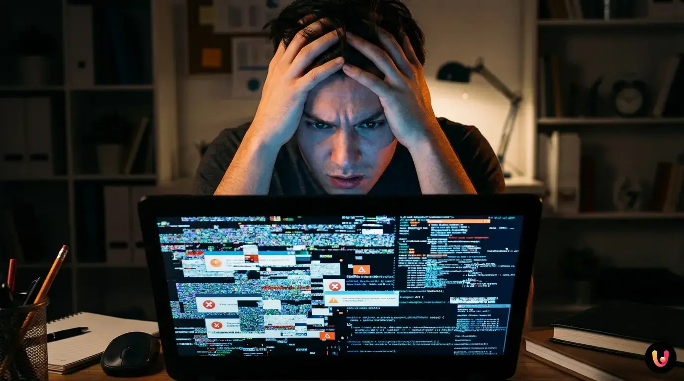 Monitor con schermata di caricamento infinito di Gmail su Google Chrome.