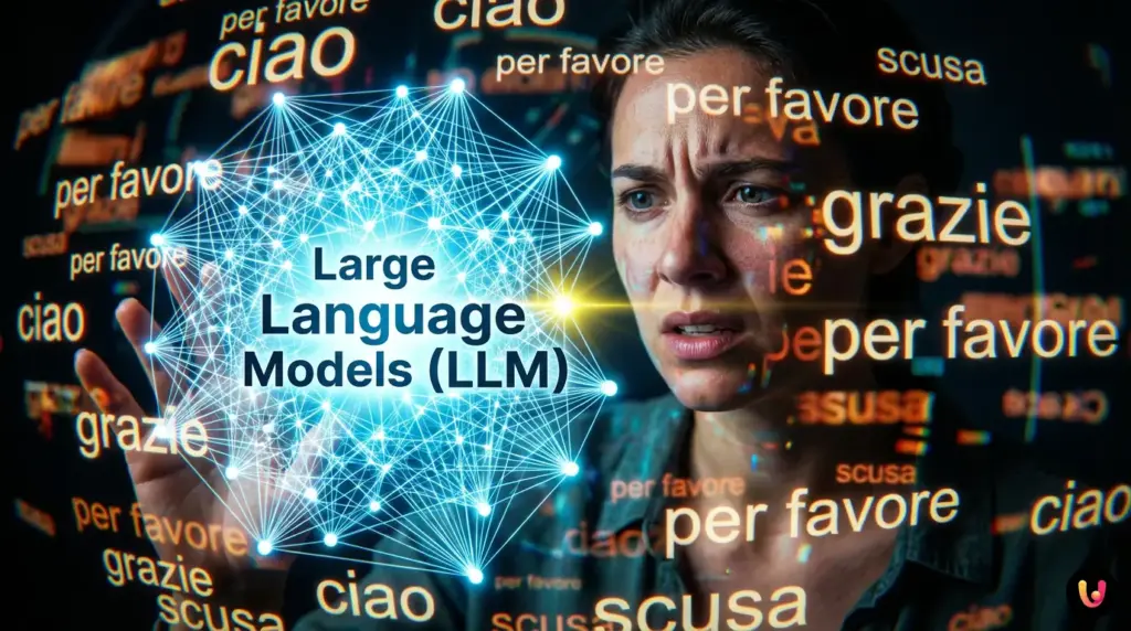 Il paradosso dell’AI: perché la cortesia peggiora le risposte Persona che digita su tastiera per comunicare con un'intelligenza artificiale al computer.