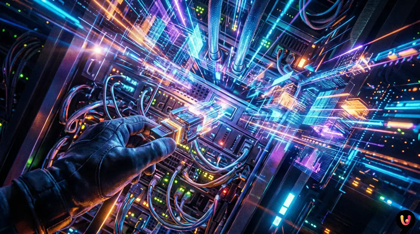 Schema der Architektur des Anthropic MCP-Protokolls, das KI mit externen Datenbanken verbindet.