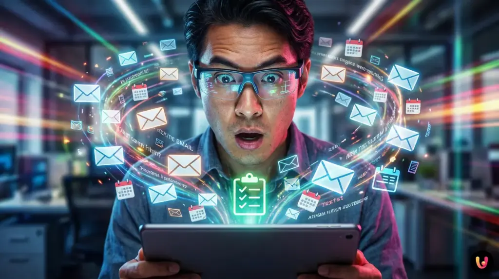 Laptop screen displaying Microsoft Outlook emails being dragged into a To Do task list.