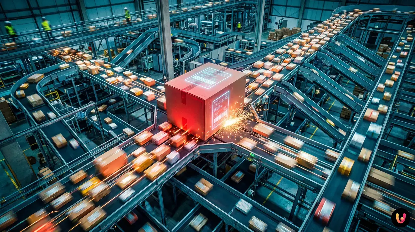 Diagramma di un'architettura di database distribuito per il tracking delle spedizioni postali.