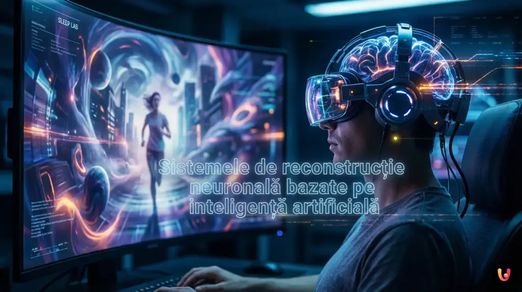 Reprezentare digitală a unui creier uman scanat de inteligența artificială &icirc;n timpul somnului.