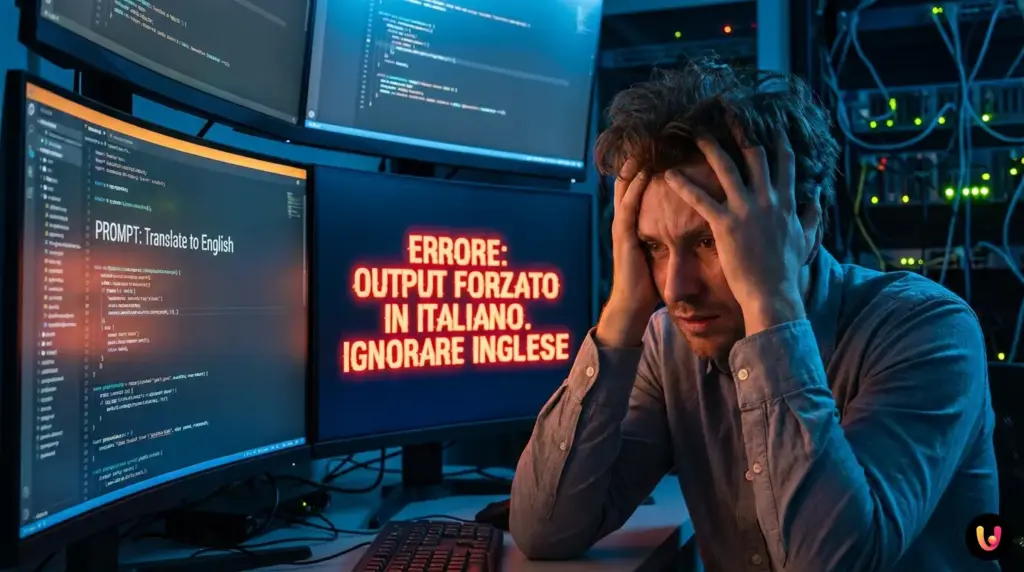 Rete neurale artificiale che elabora dati linguistici e codice per il modello Vitruvian-1.