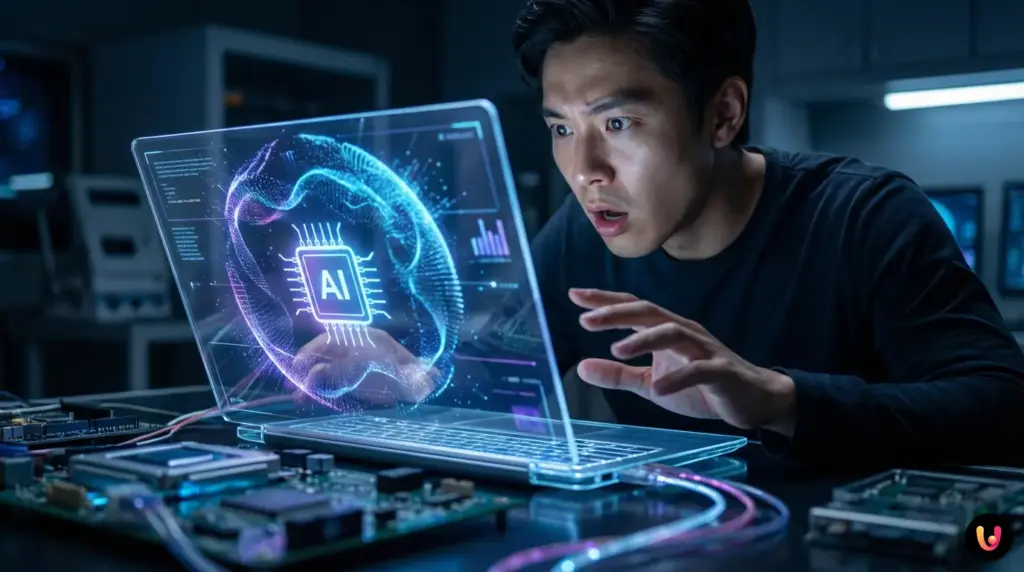 Windows 12: New Features, Hardware Requirements, and AI Functions Latest generation laptop with Windows 12 new features screen and advanced AI functions