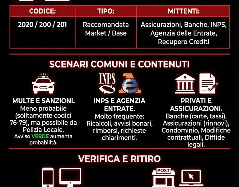Infografica: Codice Raccomandata 2020: Significato e Mittente