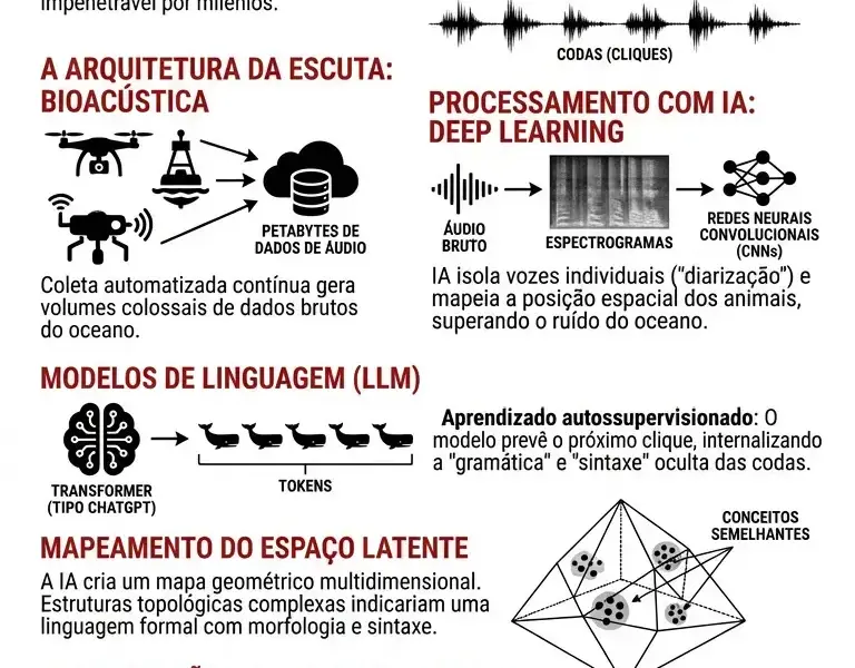 Infografica: A gram&aacute;tica secreta do oceano: IA traduz linguagem n&atilde;o-humana