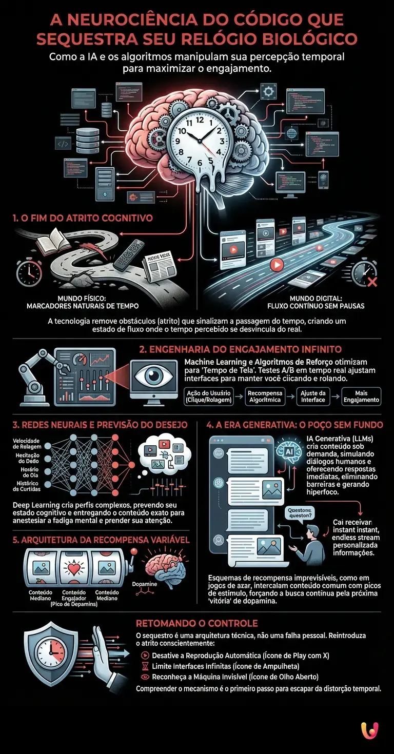 A neurociência do código que sequestra seu relógio biológico - Infográfico resumido