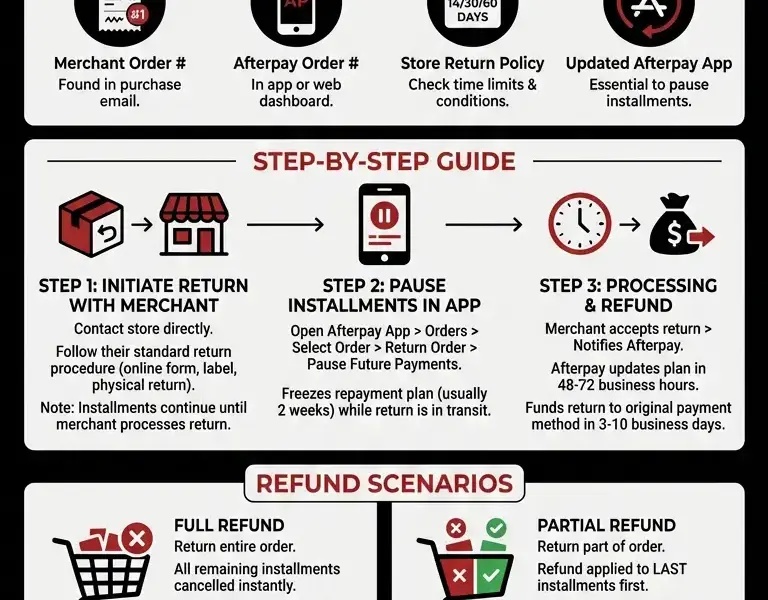 Infografica: Afterpay Refund Guide: How to Cancel an Installment