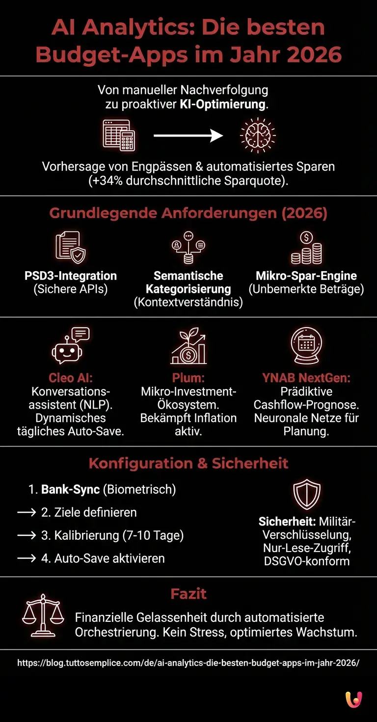AI Analytics: Die besten Budget-Apps im Jahr 2026 - Zusammenfassende Infografik