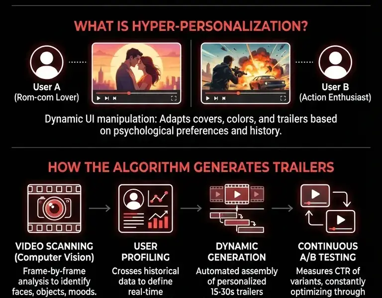Infografica: AI and Streaming: How the Algorithm Chooses Your Trailers
