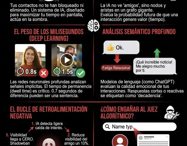 Infografica: Aislamiento programado: la IA que decide a qui&eacute;n dejas de ver