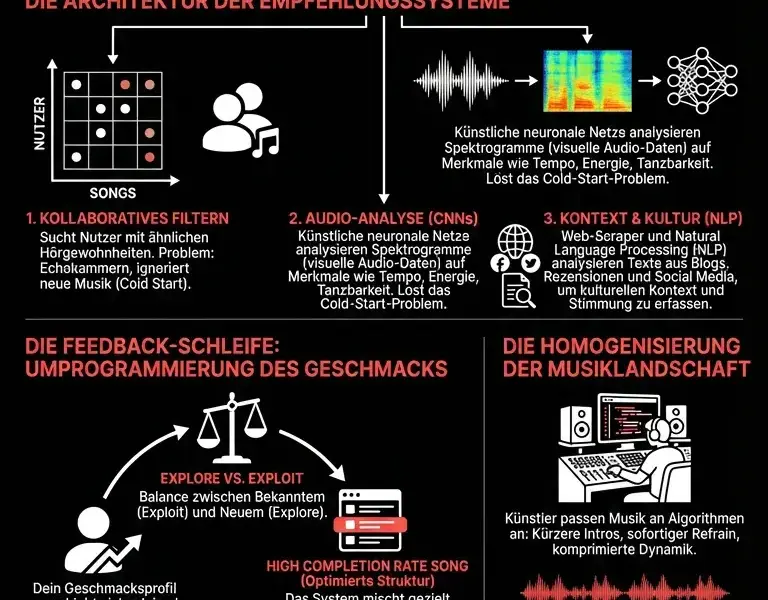 Infografica: Algorithmische Umerziehung: Das wahre Ziel deiner Playlist