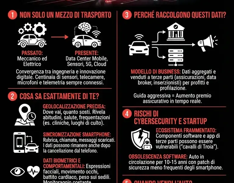 Infografica: Altro che smartphone: la tua auto ora sa cose che non diresti a nes...