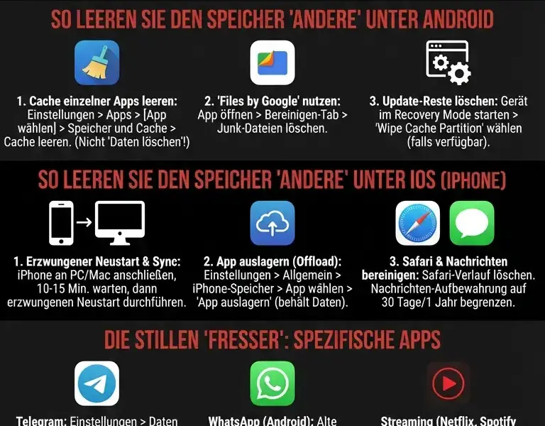 Infografica: Andere-Speicher auf dem Smartphone: Der komplette Guide zum Bereinigen