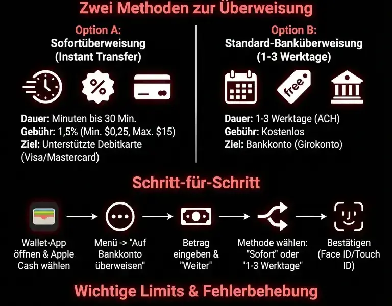 Infografica: Anleitung: Geld von Apple Pay &uuml;berweisen