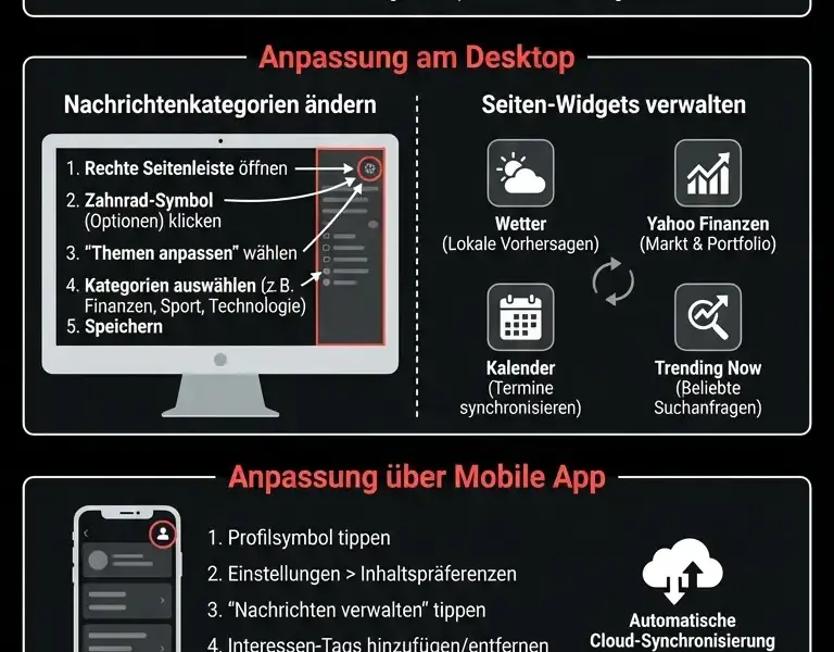 Infografica: Anleitung: So passen Sie Yahoo News in Mail an