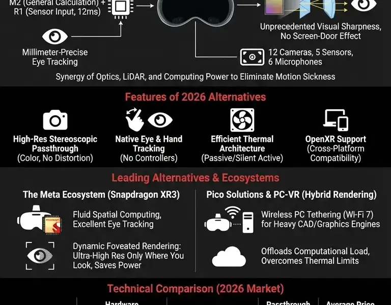 Infografica: Apple Vision Pro: Technology and Alternatives 2026