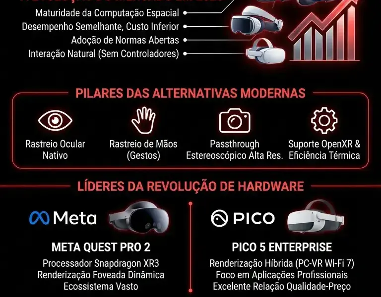 Infografica: Apple Vision Pro: Tecnologia e Alternativas 2026