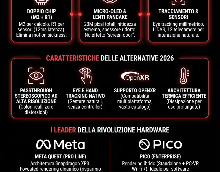 Infografica: Apple Vision Pro: Tecnologia e Alternative 2026