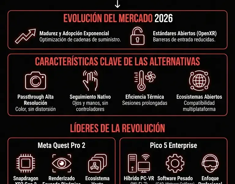Infografica: Apple Vision Pro: Tecnolog&iacute;a y Alternativas 2026