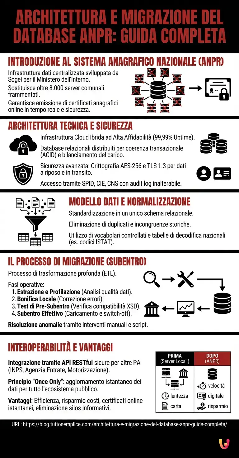 Architettura e Migrazione del Database ANPR: Guida Completa - Infografica riassuntiva