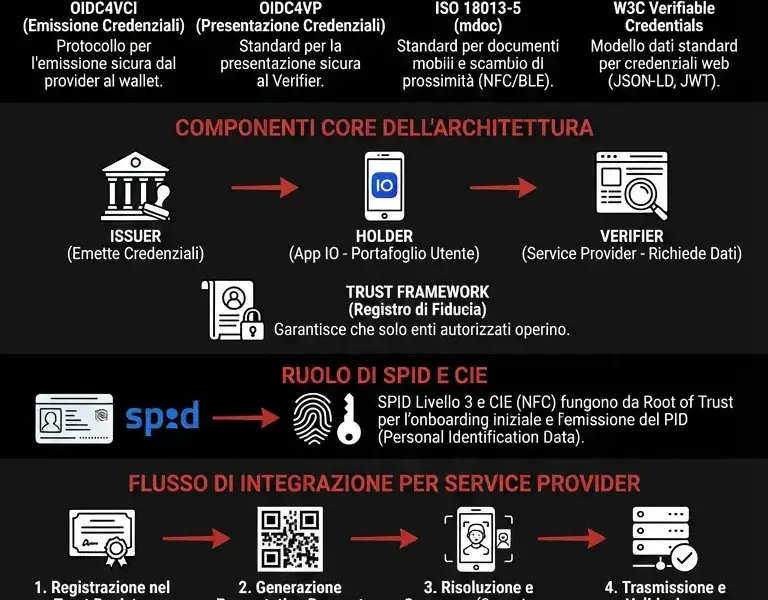 Infografica: Architettura IT Wallet: Guida Tecnica