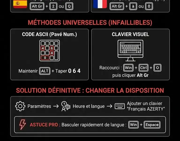 Infografica: Arobase Clavier &Eacute;tranger : Guide sous Windows