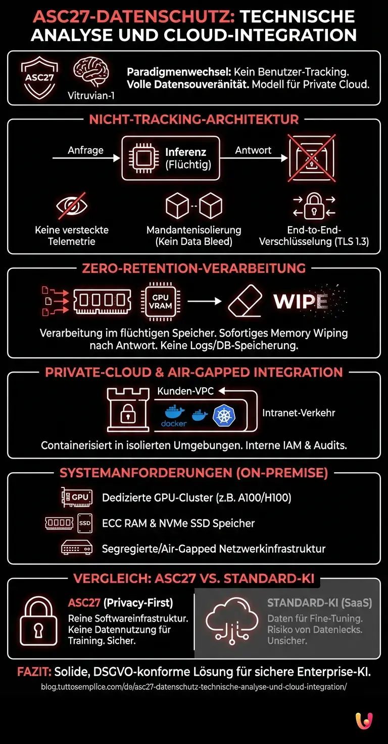 ASC27-Datenschutz: Technische Analyse und Cloud-Integration - Zusammenfassende Infografik