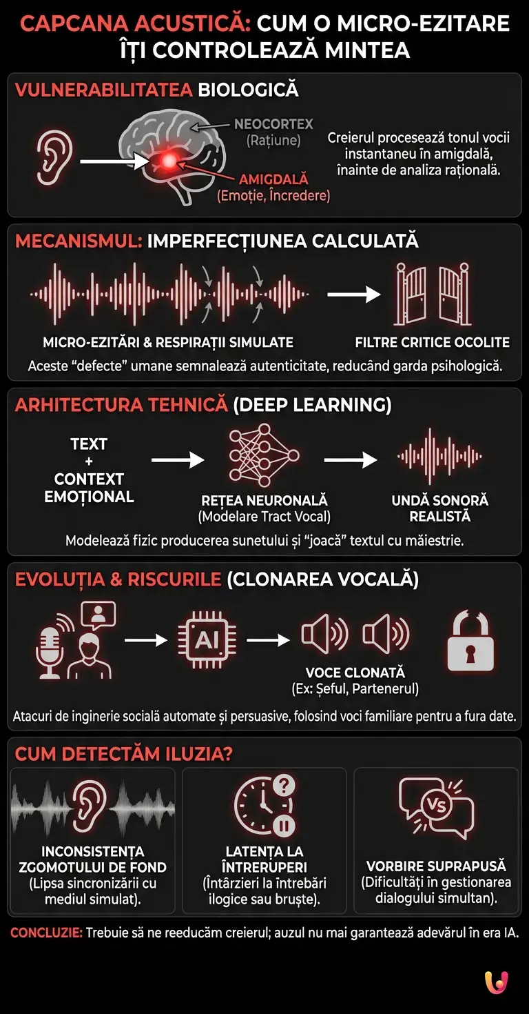 Capcana acustică: Cum o micro-ezitare &icirc;ți controlează mintea - Infografic rezumativ