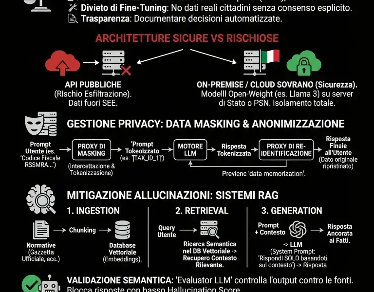 Infografica: ChatGPT nella PA: Guida a Privacy e Allucinazioni