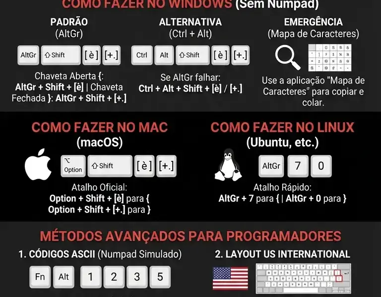 Infografica: Chavetas no Teclado: Como Faz&ecirc;-las no Port&aacute;til