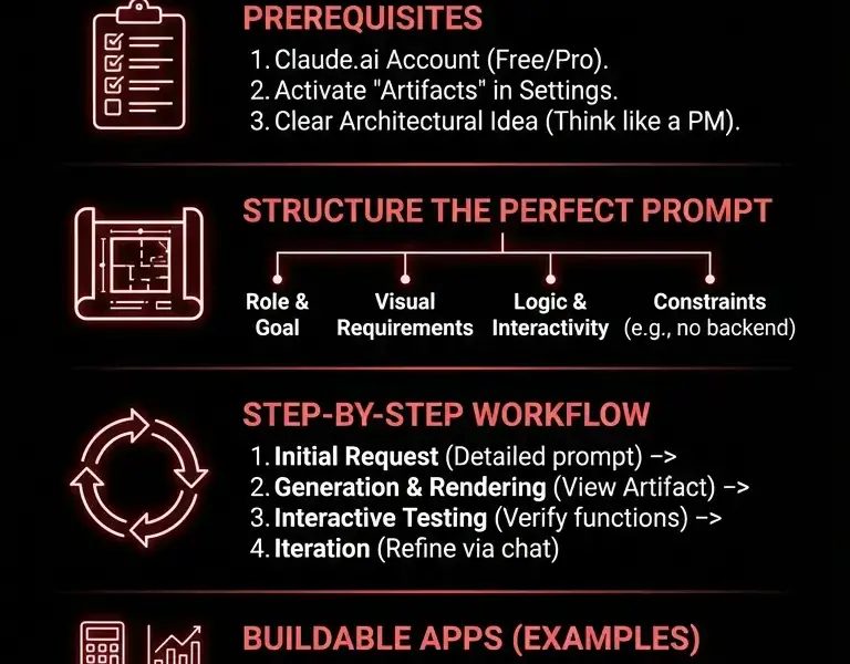 Infografica: Claude Artifacts Tutorial: Create Web Apps Without Code