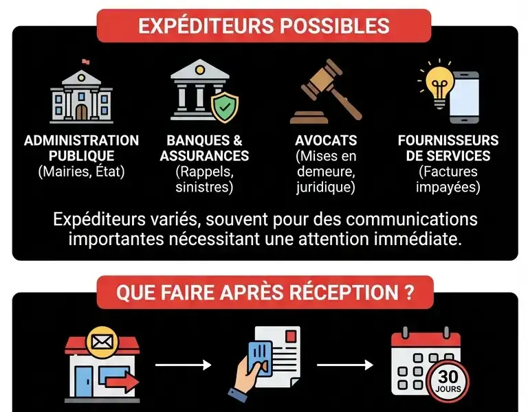 Infografica: Code de lettre recommand&eacute;e 666 : Signification et exp&eacute;diteurs &agrave; conna&icirc;tre