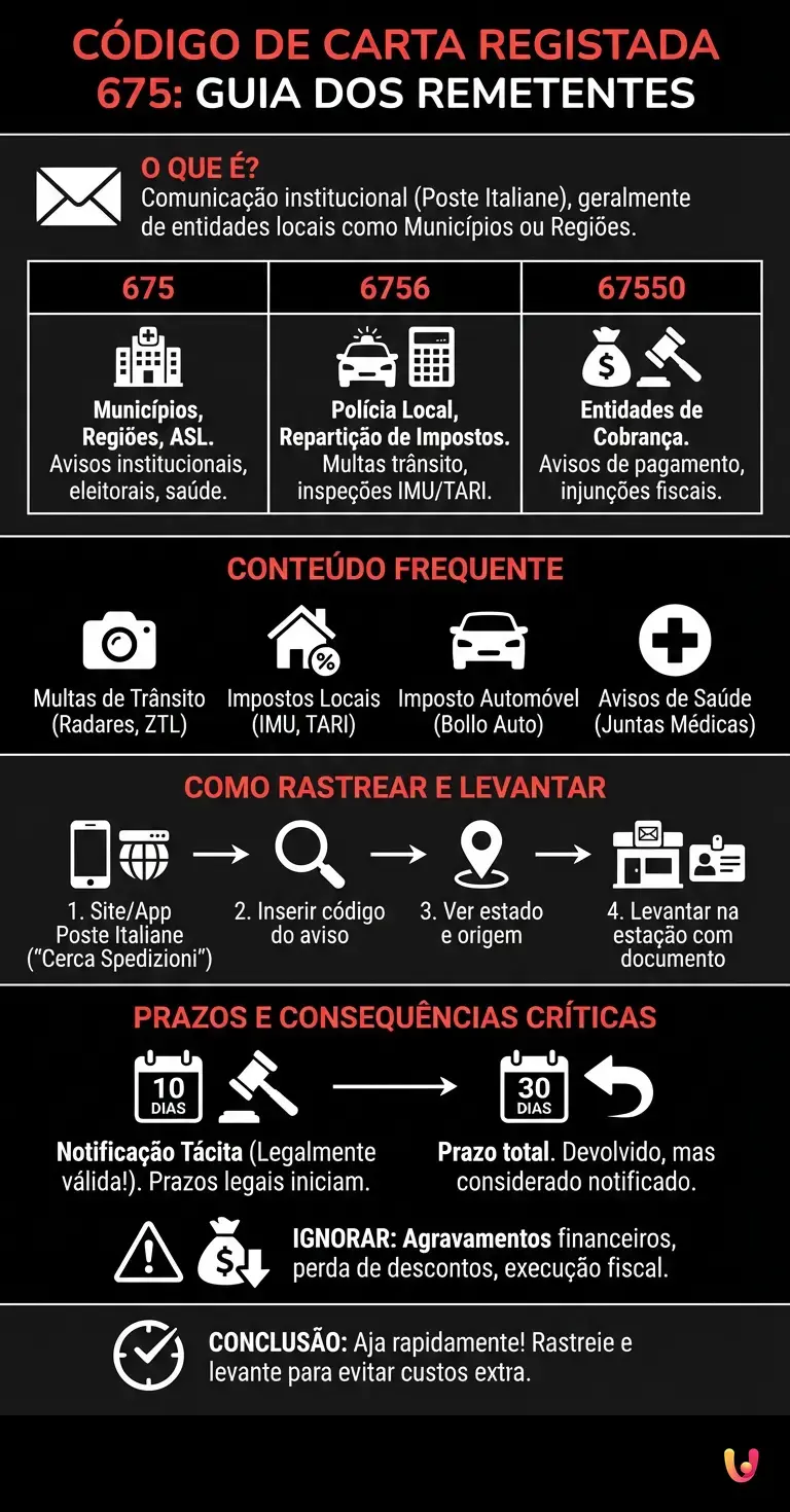 C&oacute;digo de Carta Registada 675: Guia dos Remetentes - Infogr&aacute;fico resumido