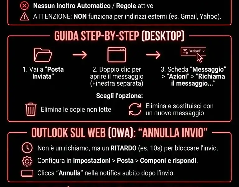 Infografica: Come Annullare Invio Email Outlook: Guida Completa