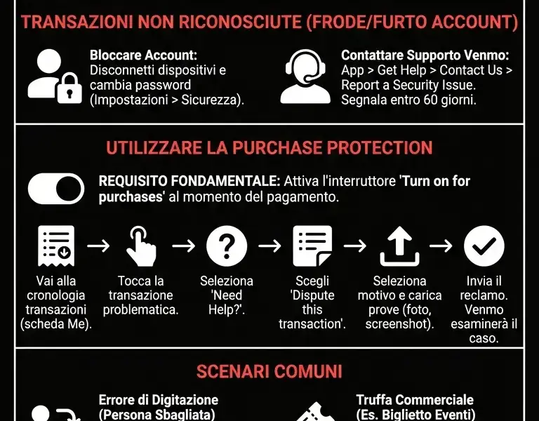 Infografica: Come Contestare Addebito Venmo: Guida al Rimborso