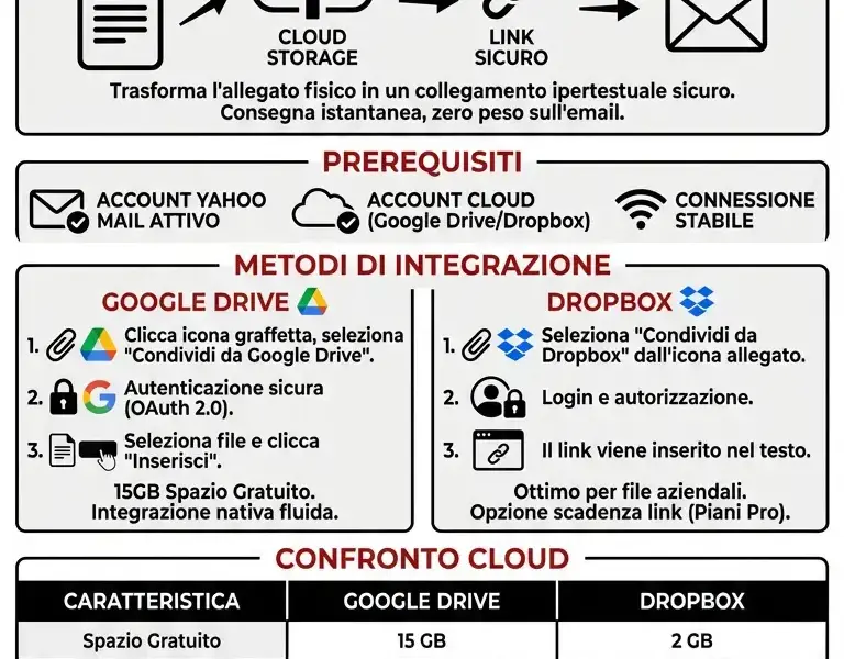 Infografica: Come Inviare Allegati Grandi Yahoo: Guida Completa