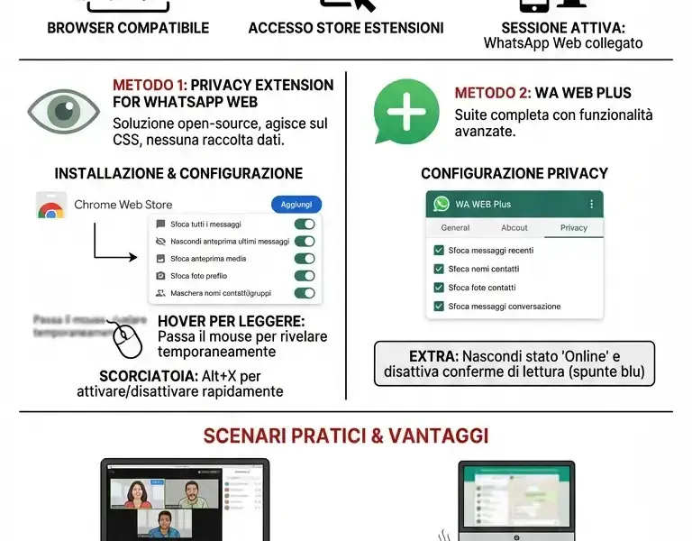 Infografica: Come Sfocare WhatsApp Web: Guida Completa