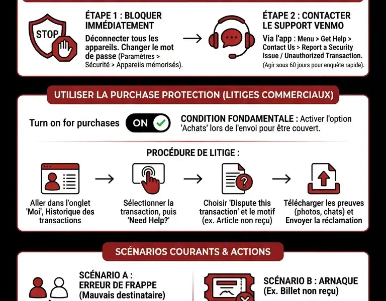 Infografica: Comment Contester un Pr&eacute;l&egrave;vement Venmo : Guide de Remboursement