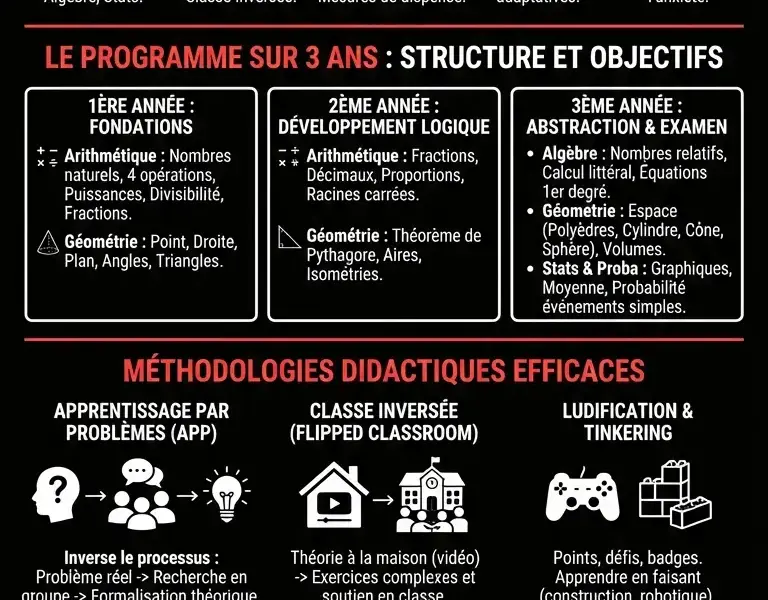 Infografica: Comment Enseigner les Math&eacute;matiques au Coll&egrave;ge : Guide Complet