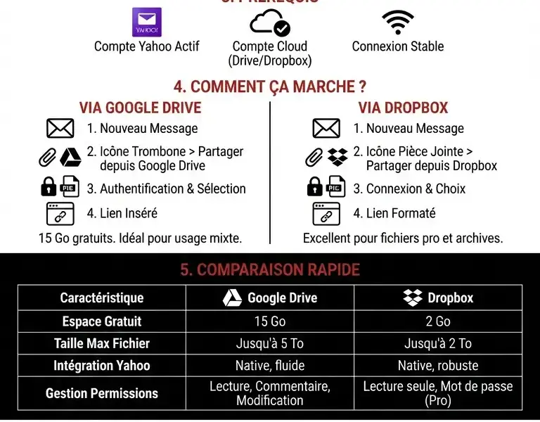 Infografica: Comment Envoyer de Gros Fichiers sur Yahoo : Guide Complet