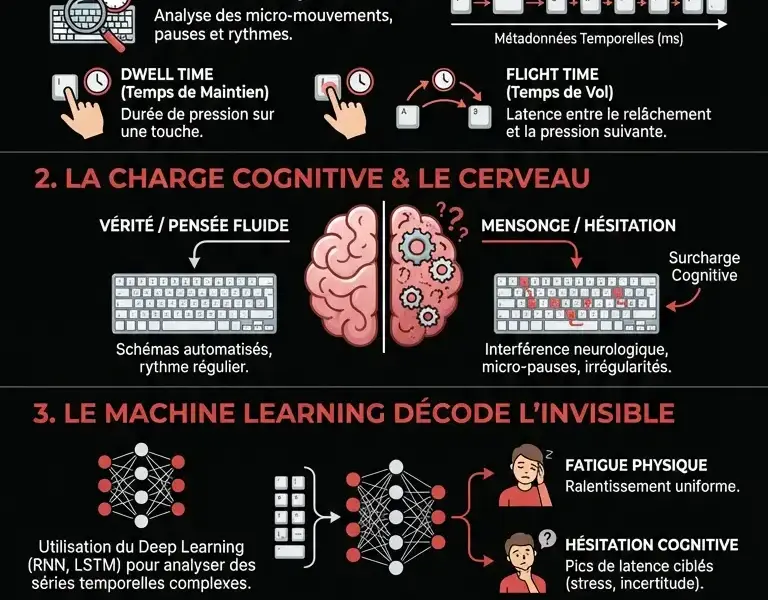 Infografica: Comment l'IA d&eacute;code votre esprit gr&acirc;ce &agrave; vos frappes au clavier