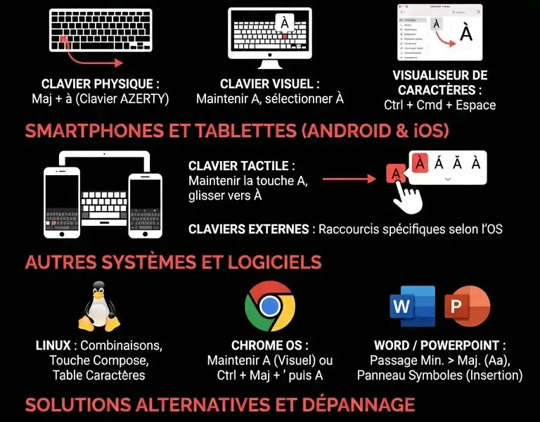 Infografica: Comment taper le &Agrave; majuscule (&Agrave;) : le guide complet