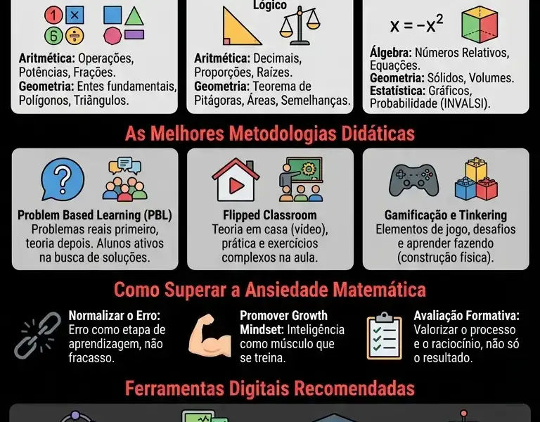 Infografica: Como Ensinar Matem&aacute;tica no Ensino B&aacute;sico: Guia Completo