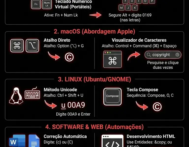 Infografica: Como Fazer o S&iacute;mbolo de Copyright Sem Teclado Num&eacute;rico