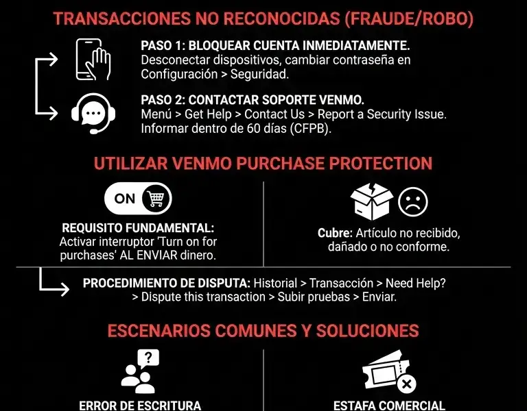 Infografica: C&oacute;mo Impugnar un Cargo de Venmo: Gu&iacute;a para el Reembolso
