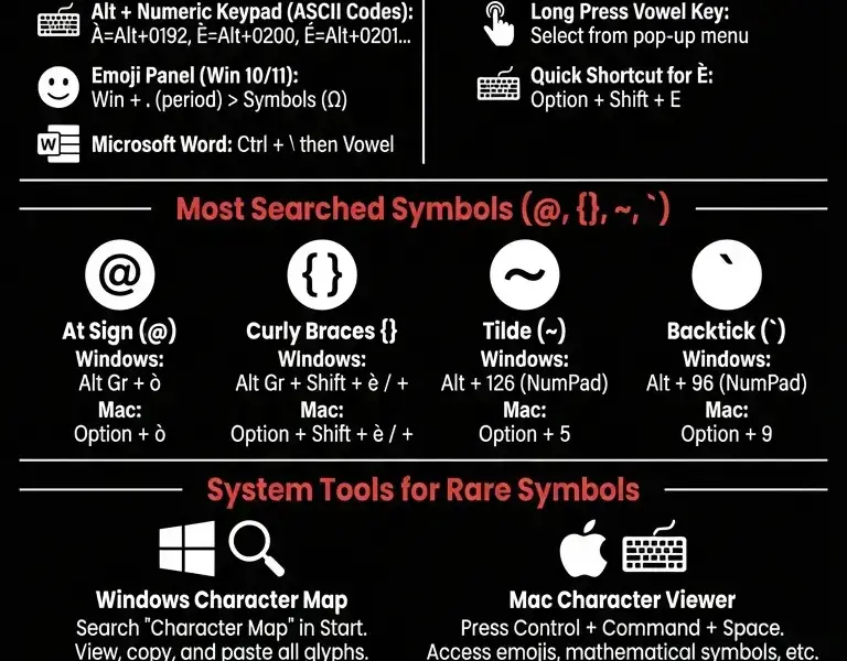 Infografica: Complete Guide to Keyboard Special Characters and Symbols