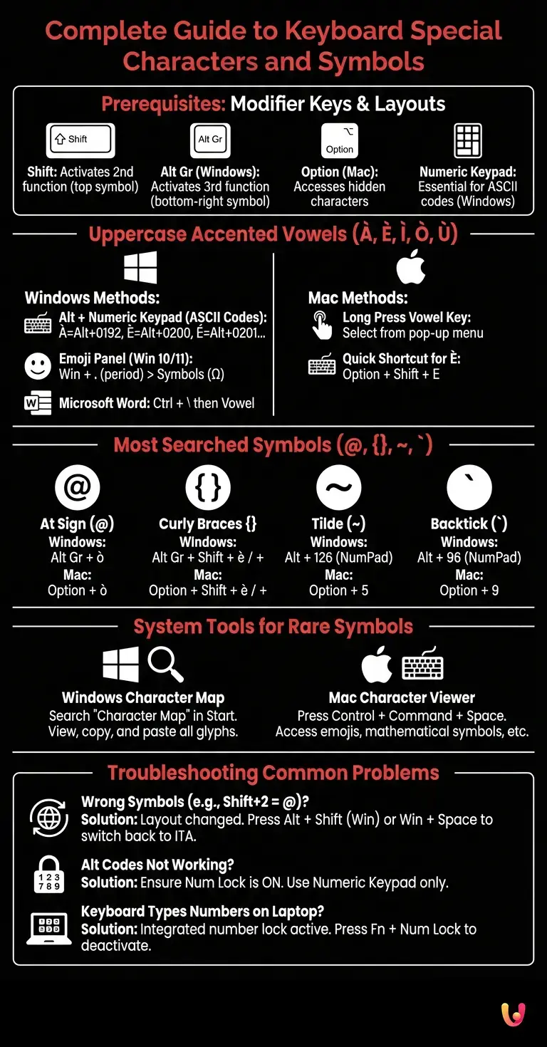Complete Guide to Keyboard Special Characters and Symbols - Summary Infographic