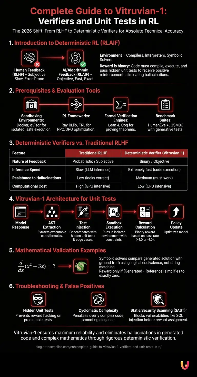 Complete Guide to Vitruvian-1: Verifiers and Unit Tests in RL - Summary Infographic