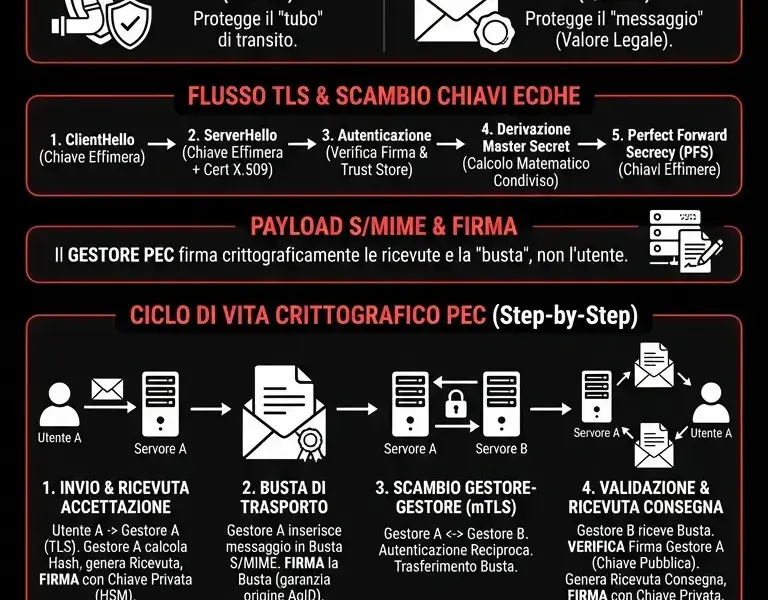 Infografica: Crittografia PEC: Guida allo Scambio Chiavi